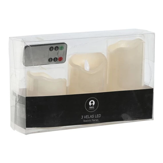 Gyertya szett LED-es 26x8x17 cm S/3