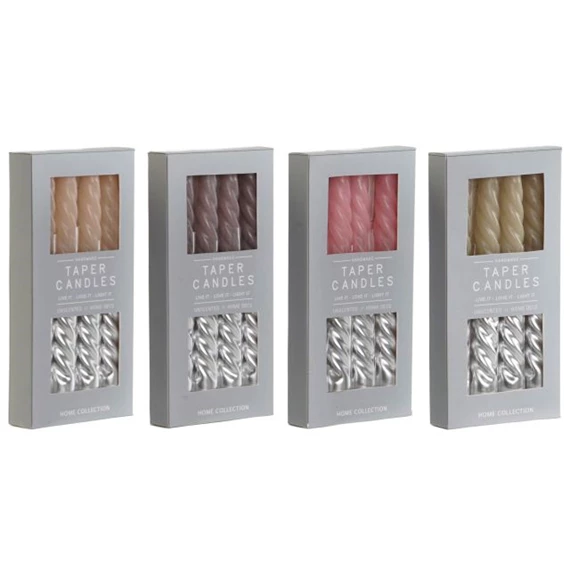 Gyertya szett 2x2x18,5 cm 4 féle S/4