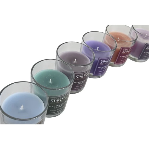 Gyertya virágos 8x8x9,5 cm 6 féle