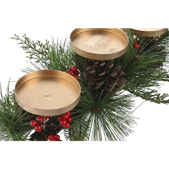 Gyertyatartó dekorációval 43x24x12 cm