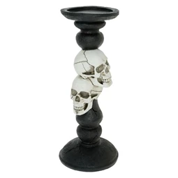 Gyertyatartó koponyával 12x12x28,5 cm