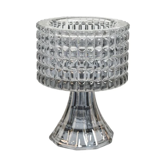 Gyertyatartó mintás, talppal 8x10 cm