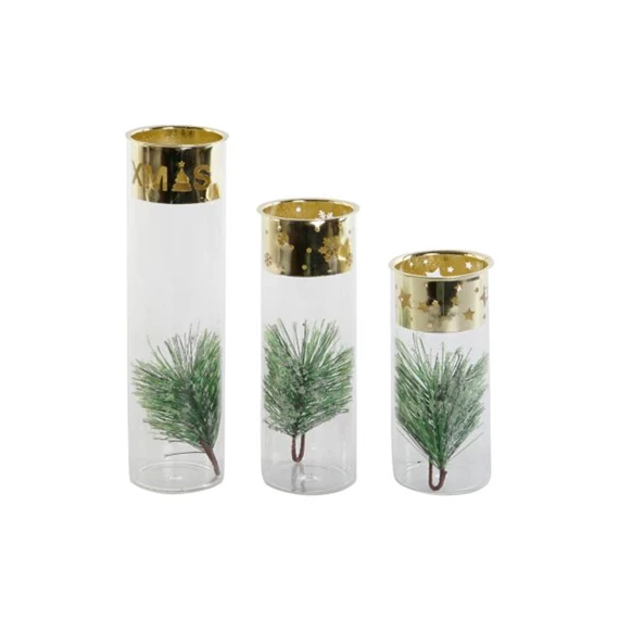 Gyertyatartó szett 7x7x16 cm S/3