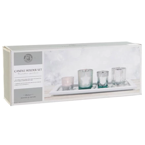 Gyertyatartó szett 37x14x52 cm S/5