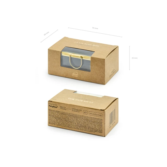 Gyűrűtartó doboz arany 9x5,5x4cm