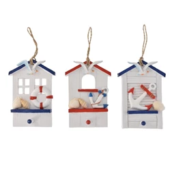 Ház ablakkal, akasztós 8x2,6x11,5 cm 3 féle