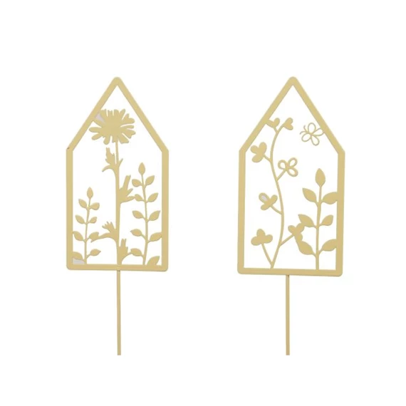 Ház növény mintával, betűzős 6,5x47 cm S/2