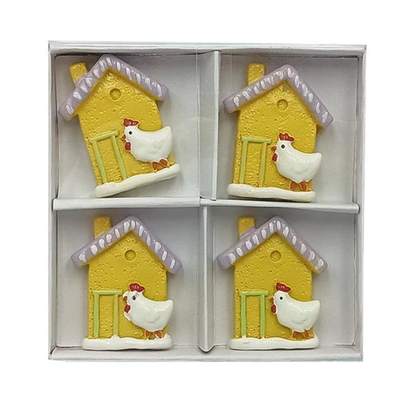 Ház tyúkkal 2,7x1x4,5 cm S/4