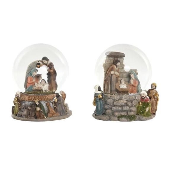 Hógömb Betlehem LED-es 11,5x10,5x13 cm 2 féle