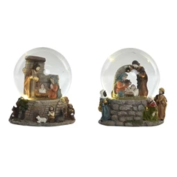 Hógömb Betlehem LED-es 11x11x13 cm 2 féle