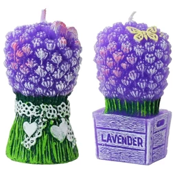 Illatgyertya levendula 8 cm 2 féle