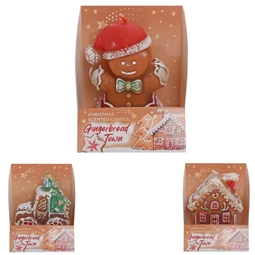 Illatgyertya mézeskalács figura, ház, autó formájú 75g 7x7x7 cm 3 féle