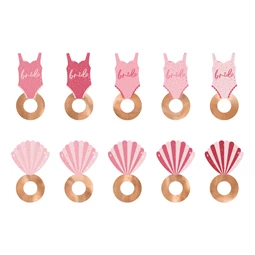 Italcímke fürdőruha és kagyló 8x5 cm mix S/10