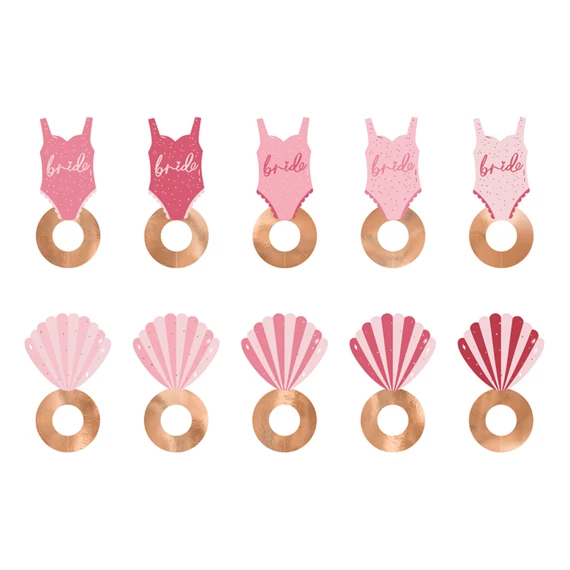 Italcímke fürdőruha és kagyló 8x5 cm mix S/10