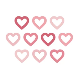 Italcímke szívek, 6,5x6 cm, vegyes S/10