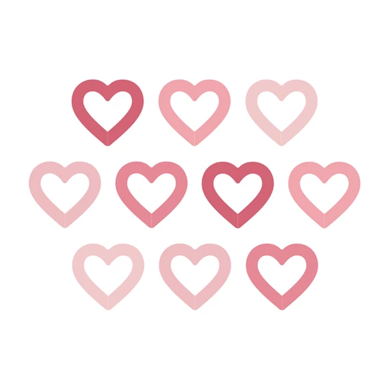 Italcímke szívek, 6,5x6 cm, vegyes S/10