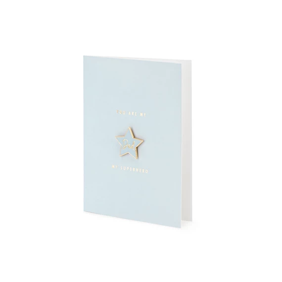 Kártya zománc kitűzővel apa, 10,5x14,8 cm