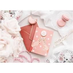 Kártya zománc kitűzővel bride team, 10,5x15 cm