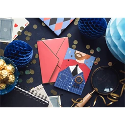 Kártya zománc kitűzővel super dad 11x15,5 cm