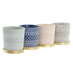 Kaspó alátéttel 13x13x14 cm 4 féle