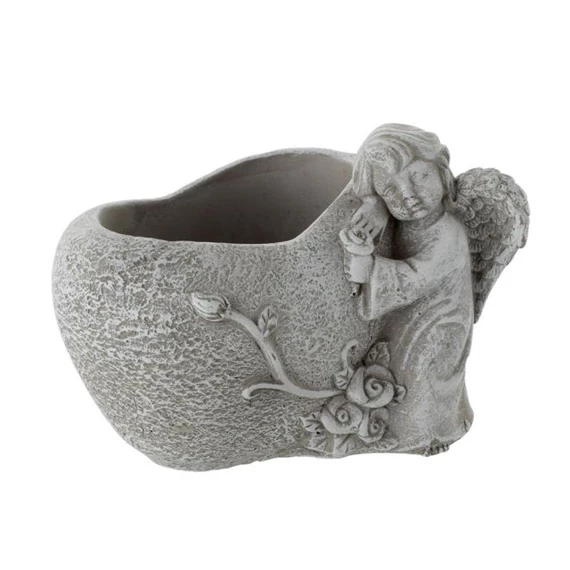 Kaspó angyallal 15,5x13x12,5 cm