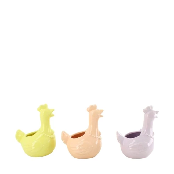 Kaspó csirke alakú 8,6x10,6x13,5 cm 3féle