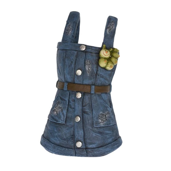 Kaspó ültethető, farmerruha 26,5x20,5x44,5 cm