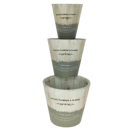 Kaspó feliratos 20x18 cm S/3