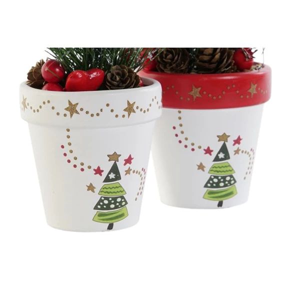 Kaspó fenyő mintás 8x8x15 cm 2 féle