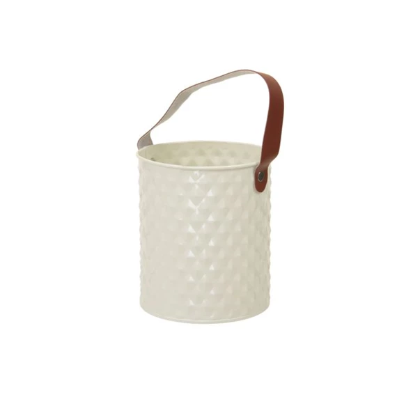 Kaspó bőr füllel 12,5x14 cm