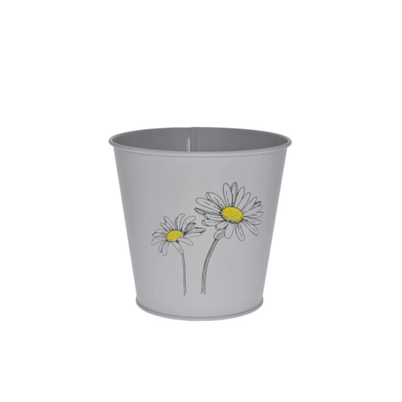 Kaspó kerek, virág mintával 16x11,5x14,6 cm