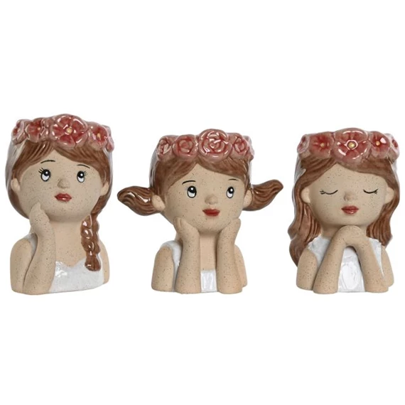 Kaspó nő 7x8,5x13 cm 3 féle