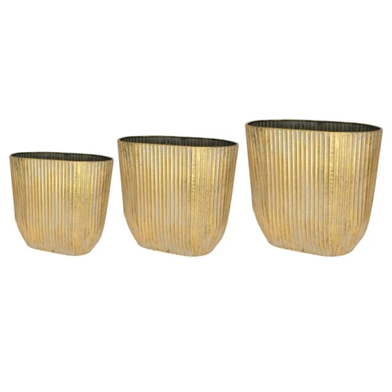 Kaspó ovális, bordás 35x20,5x30,5 cm S/3