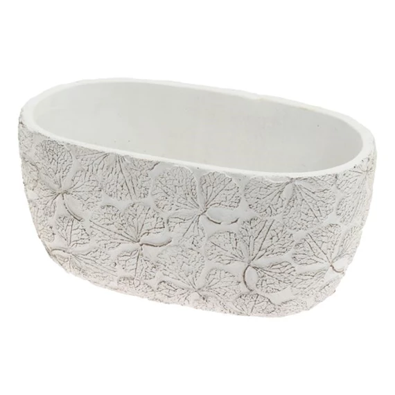 Kaspó ovális levél mintával 23x12,8x10,8 cm