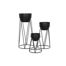 Kaspó szett állvánnyal 38x38x80 cm S/3