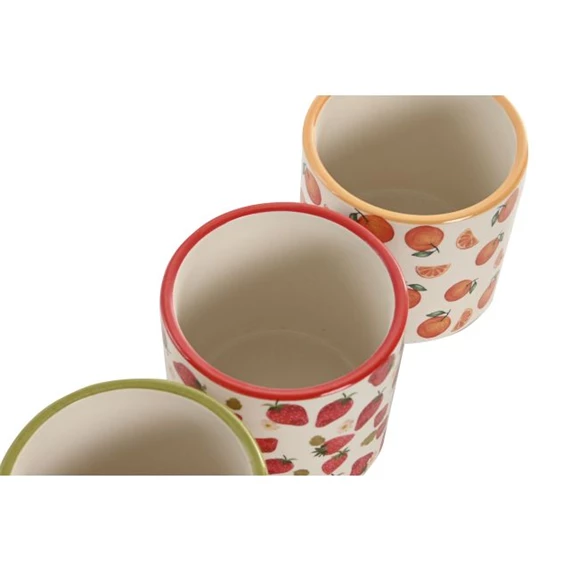 Kaspó szett gyümölcsök 13,5x13,5x15 cm 3 féle S/2