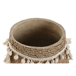 Kaspó szett pomponnal 30x29x25 cm S/2