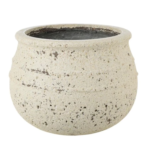 Kaspó kerek műkő 42x36 cm szürke