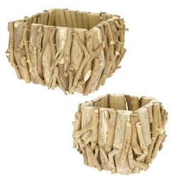 Kaspó bélelt, szögletes 17x17x12 cm, 28x28x15 cm S/2