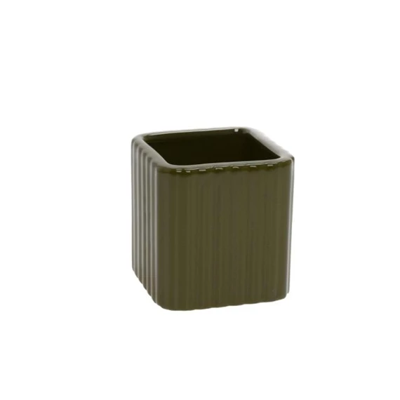 Kaspó szögletes vonal mintával 10,5x11,6 cm