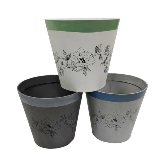 Kaspó ültethető, virágmintás 16x15 cm