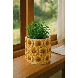 Kaspó virágokkal 18x18x16 cm