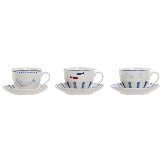 Kávés készlet, rák, hal mintával 12x9x7 cm 3 féle