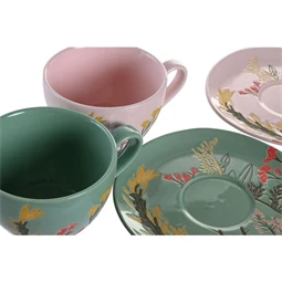 Kávés készlet virágos 12x12x6 cm 150 ml 2 féle 