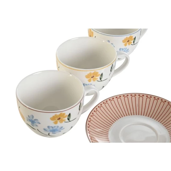 Kávés készlet virágos 15x15x7,5 cm 220 ml 3 féle 