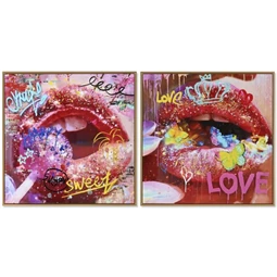 Kép keretes, ajkak 62,5x2,8x62,5 cm 2 féle