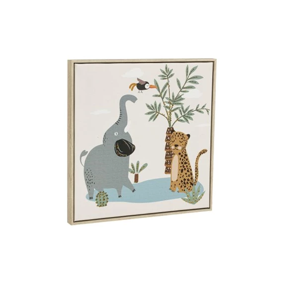 Kép keretes, dzsungel állatok 35x2,6x35 cm 2 féle