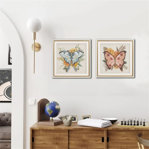 Kép keretes, pillangó keretes, 40x2,7x40 cm 2 féle