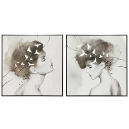 Kép lány keretes 100x4x100 cm 2 féle