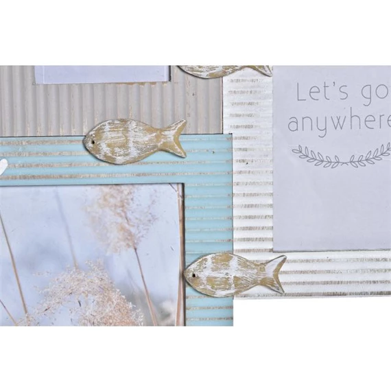 Képkeret többfotós "Beach" felirattal 51x2x40,5 cm